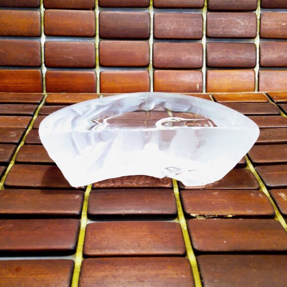 A. Capredoni Signed Etched Duck Crystal Paperweight - Picture 8 of 10